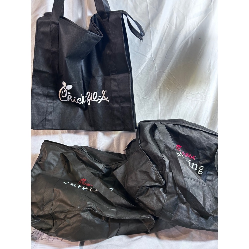 DoorDash Chick-fil-A Catering Totes 3pc Black Reusable Food Carrier Unisex